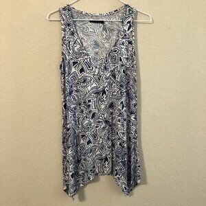 Max Jeans Blue & White Floral Tank Top